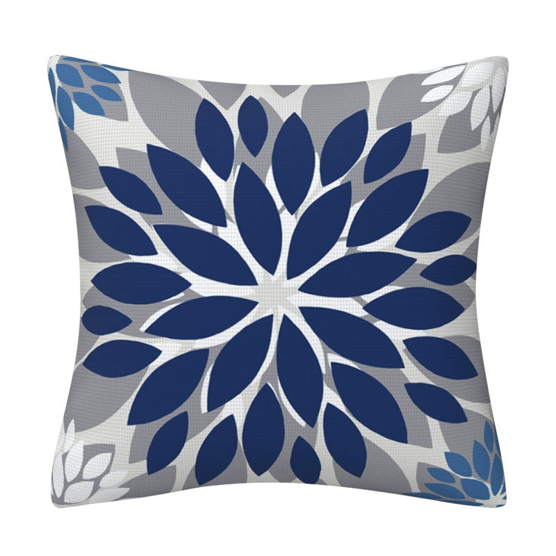 Серебристо-серый подушечный чехол Nordic Simple Geometric Floral, цифровая печать, домашнее украшение, наволочка, чехол для подушки на улице, оптовая продажа