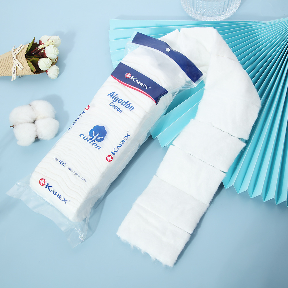 algodón desmaquilleante transfronterizo no se desprende de bordes de algodón húmedo plegable de doble efecto desechable cuadrado algodón maquillaje al por mayor
