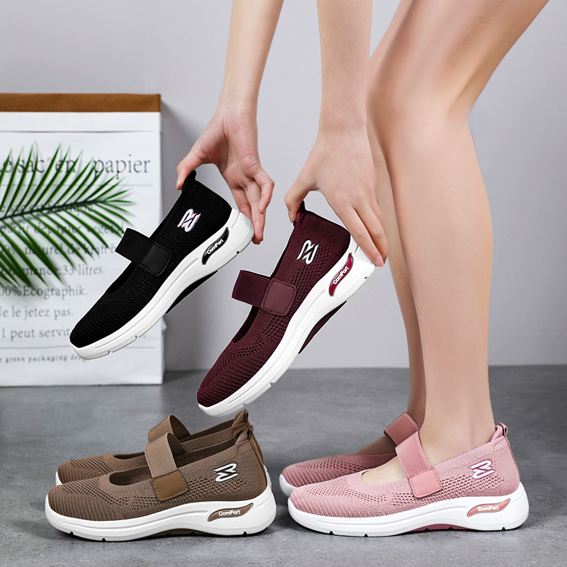 Zapatos de Mujer, Zapatos Versátiles para Mamá, Zapatos de Mujer de Malla Transpirable, Zapatos de Mujer Cómodos y Ligeros, Venta Directa de Fábrica, Venta al por Mayor Transfronteriza
