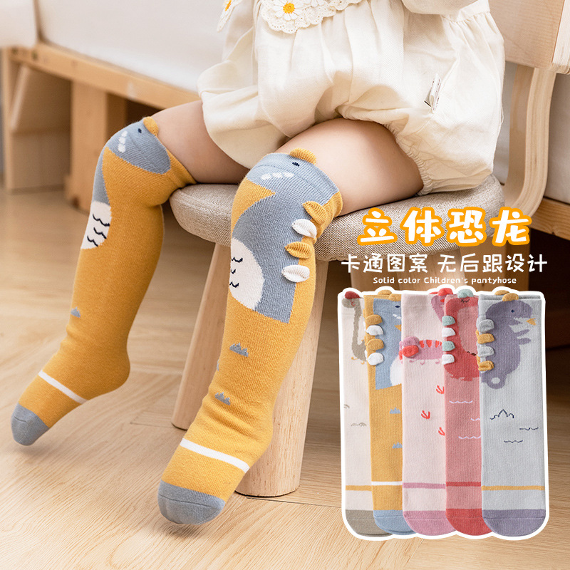 Calcetines largos tridimensionales del bebé de los niños del bebé del estilo coreano popular del no-talón sobre-la-rodilla Calcetines