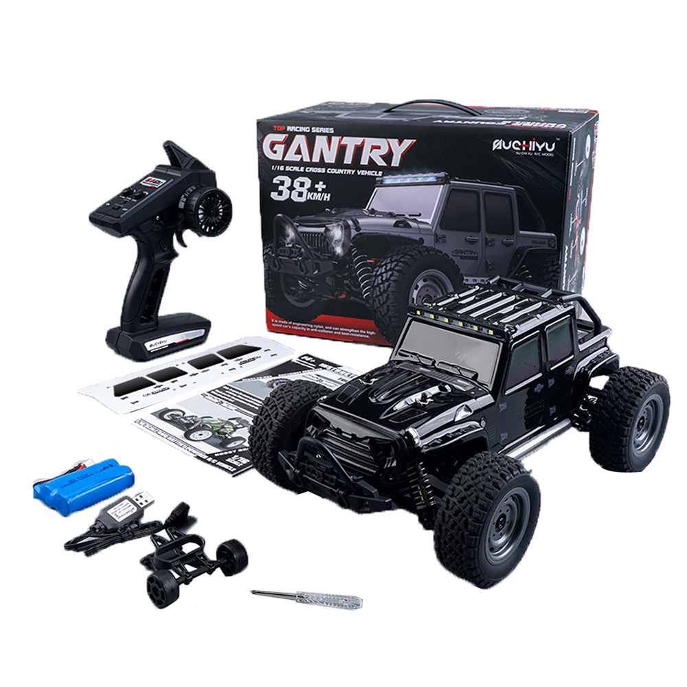 SUCHEYU 1:16 Vehículo todoterreno de alta velocidad 4x4 a escala completa Big Foot, modelo de coche eléctrico con control remoto 4x4