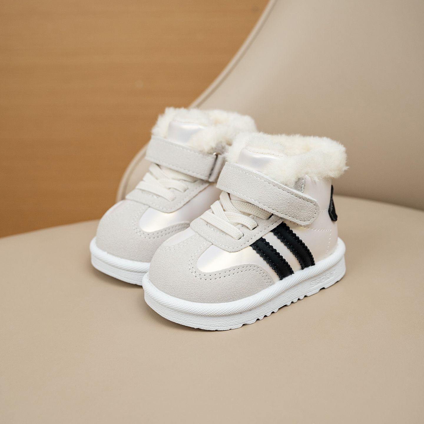 Baby Warm Snow Boots Winter Fleece-Lined Thickeneded Soft Sole Non-Slip Baby Toddler Cotton Shoes Kidsren's Cotton Boots Short Boots