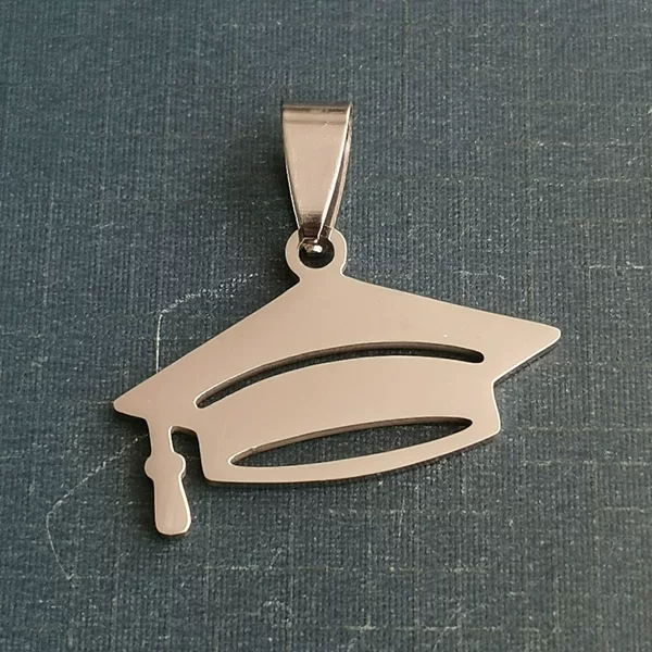 European and American doctor cap titanium steel necklace stainless steel pendant accessories DIY jewelry accessories cross border