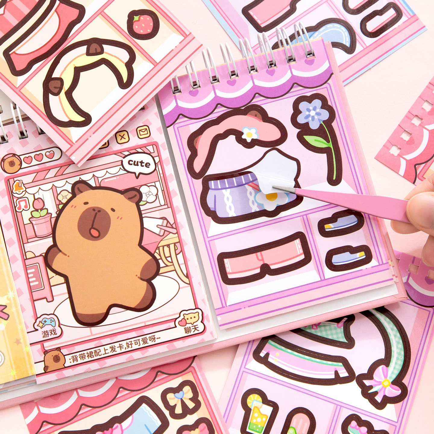 Kapibala Развитие Запись Наряд Stickers Творческая Детская Забава Раскраска Игровая Сцена Наклейки Этот Материал