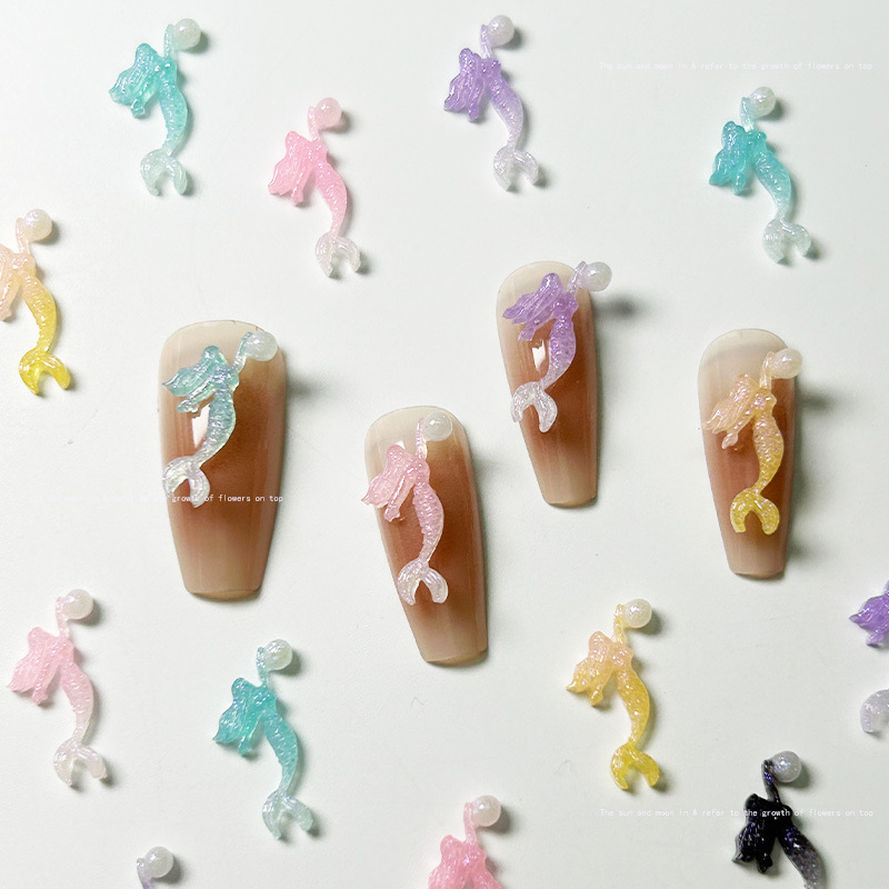 Luminous resin nail accessories mermaid nail accessories nail cartoon accessories creative diy hairpin accessories Luminous resin nail accessories mermaid nail accessories nail cartoon accessories creative diy hairpin accessories