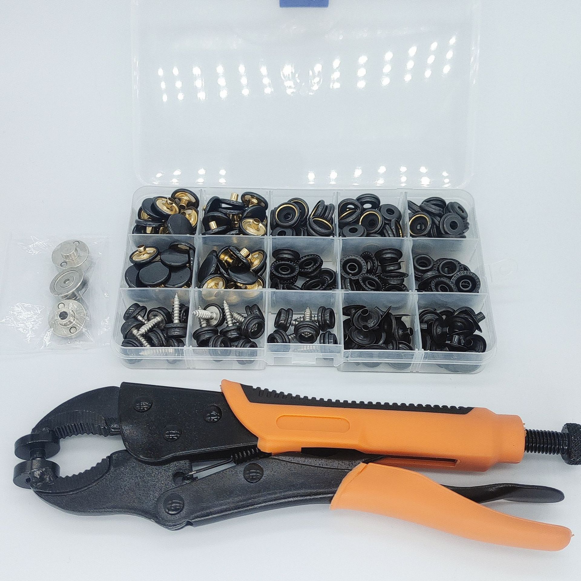 304 tornillo de acero inoxidable hebilla blanca grande hebilla fuerte alicates ajustable soporte broche presión alicates