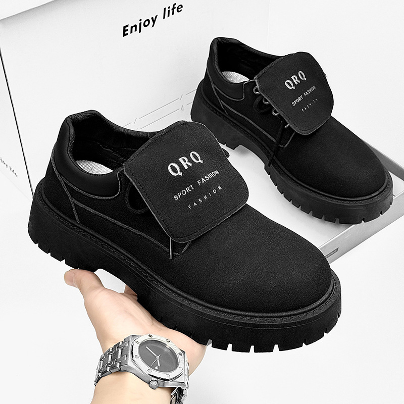 Retro zapatos de trabajo 2025 nuevo primavera y verano baja botas Martin para hombre con suela gruesa aumentada ventilada zapatos de hombre