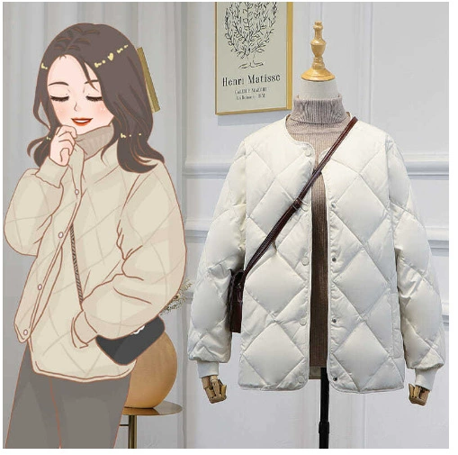 Thin down jacket, oversize, lightweight padded coat, S–L, 4 colors