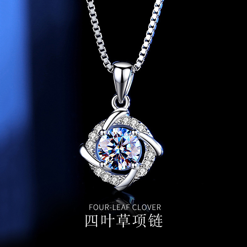 四叶草项链不掉色女夏季满钻小众设计轻奢风车吊坠气质花朵锁骨链