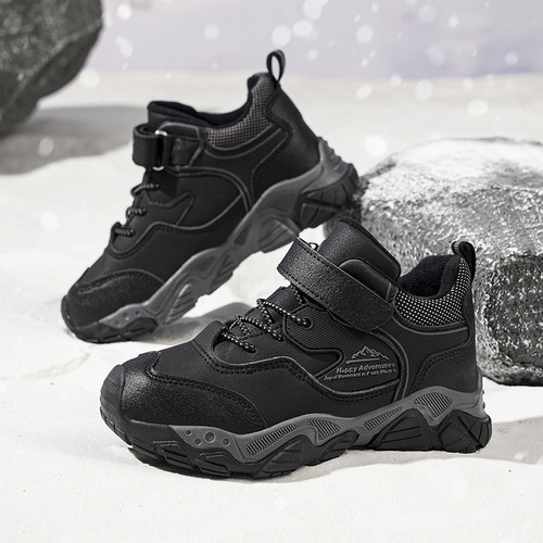 Autumn and winter children's sports shoes, boys 'warm and non-slip, medium and large children's shoes, outdoor hiking shoes