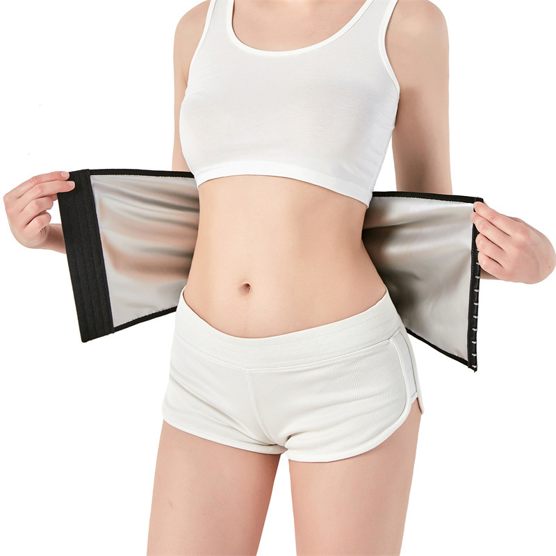 排扣暴汗腰带银色涂层瑜伽健身跑步闷汗发汗护腰银离子束腰收腹带