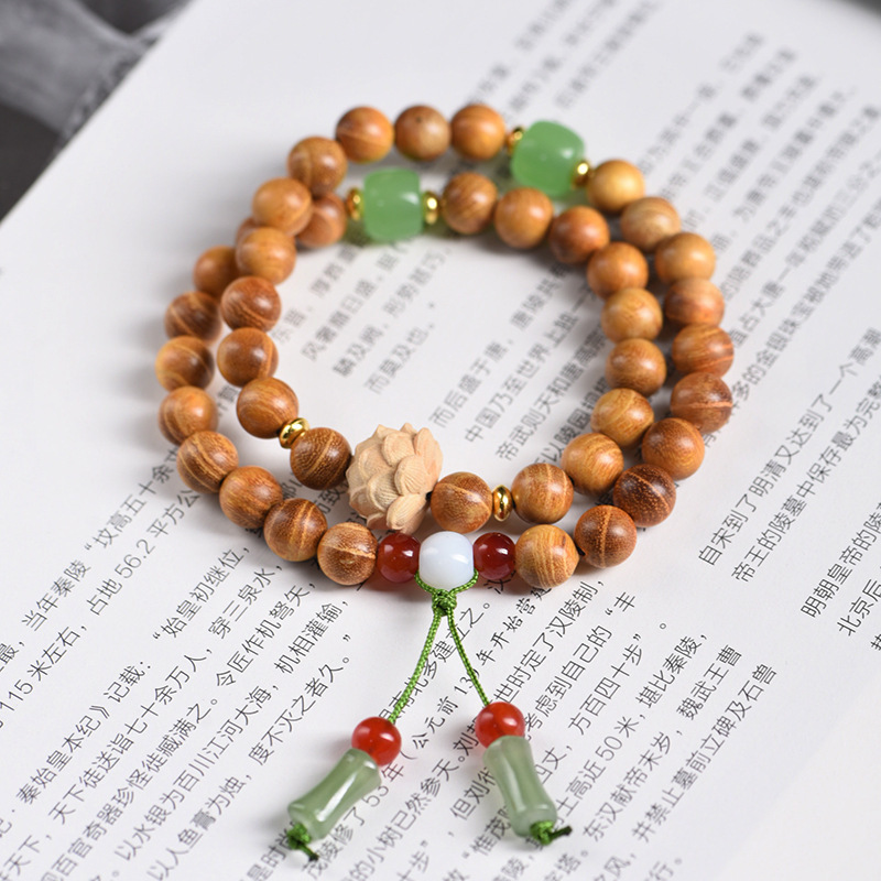 Gold Sandalwood Double Circle DIY Bracelet Men's and Women's Beads Beads Wen Play Play Plate Play Jewelry Gift