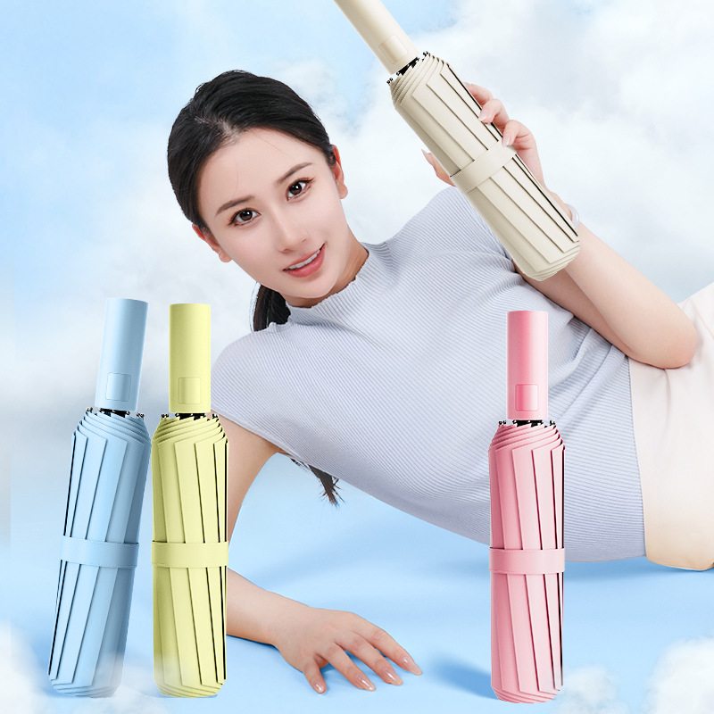 automatic no. plus-sized umbrella sunny umbrella vinyl sun protective sun umbrella female uv protection folding umbrella sun umbrella customization