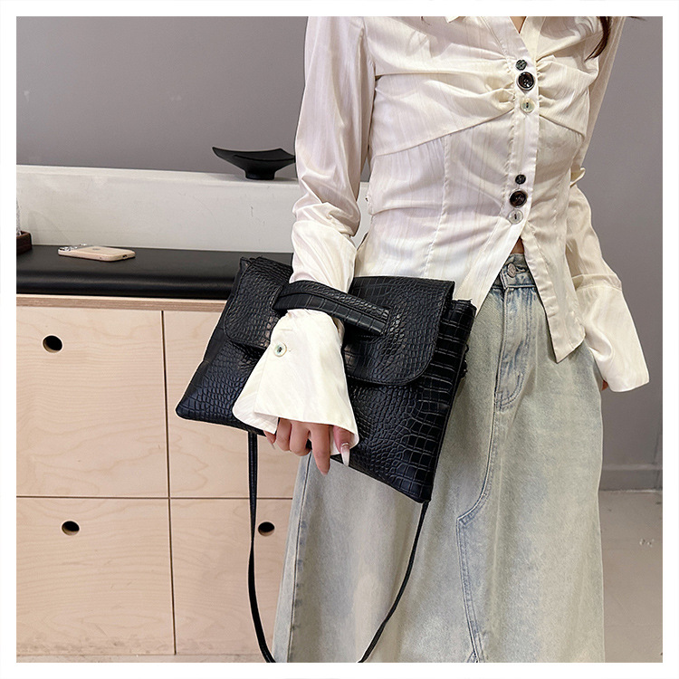 New cross-border foreign trade crocodile pattern strap clutch bag, large-capacity file bag, storage bag, official document bag, crossbody bag undefined