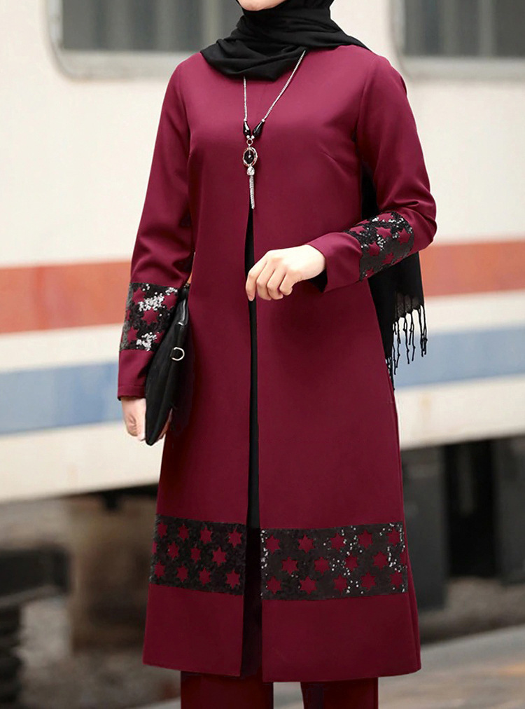 Γυναικεία Ρούχα κοστούμι νέου στυλ, dubai abaya, δύο τεμαχίων, μουσουλμανική ένδυση_voghion.com