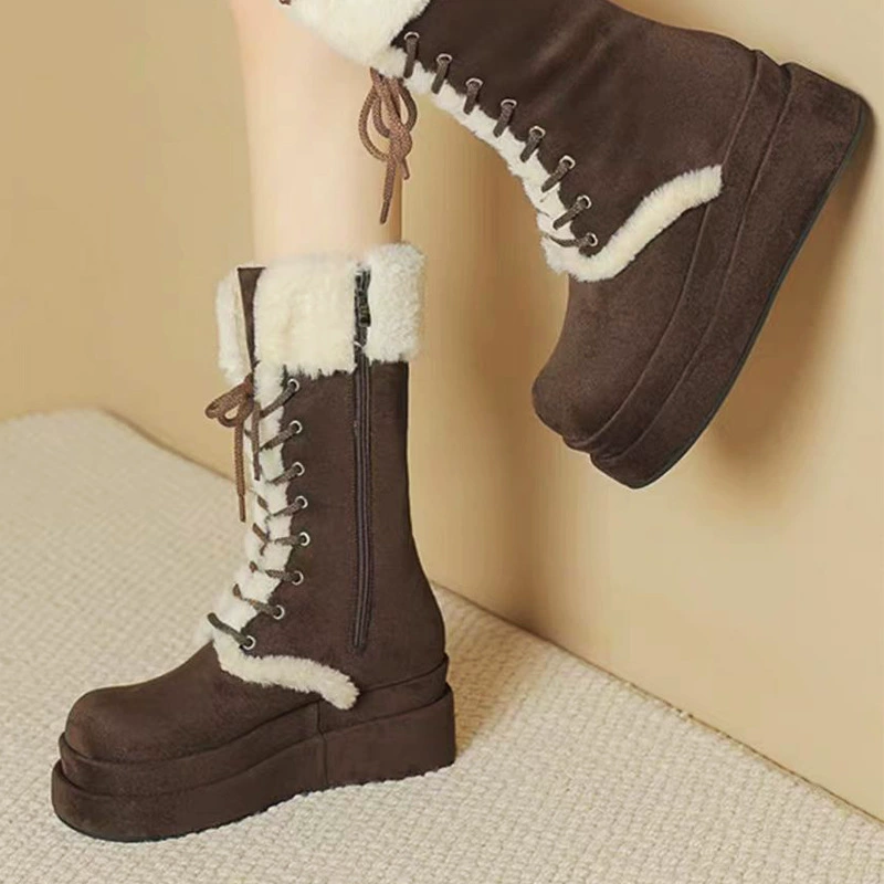 2024 новые меховые туфли осенью и зимой