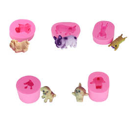 3D狗狗硅胶模具石膏膏香皂香薰蜡烛模具