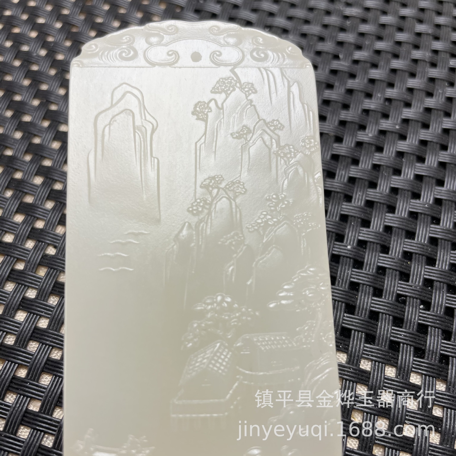 阿富汗玉白玉玉牌 山水玉牌吊坠 地摊模式直播供货 玉牌批发|ms