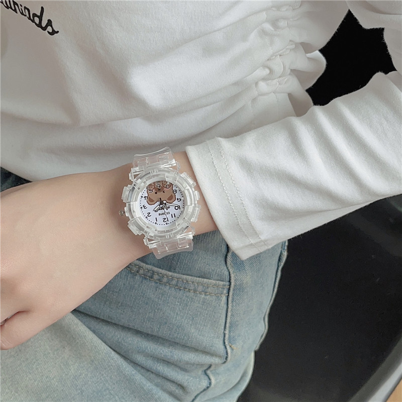 Children's Quartz Watch With Cartoon Bear Design For Students_voghion.com