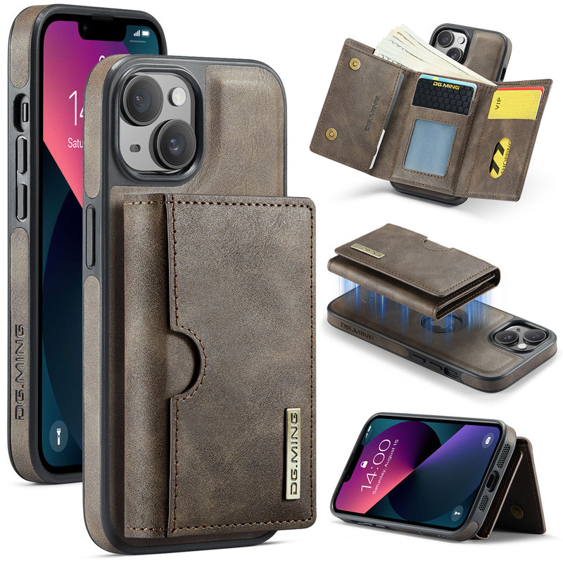 M6 Suitable for Apple IPhone13 Magnetic Wallet Protective Case IPhone13 2-in -1 Split Card Case Phone Case