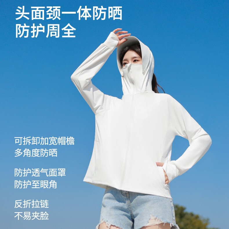 Sun Protection Clothing, Hooded Nylon Ice Silk Sun Protection Clothing, Mid-Length, Anti-Uv, Quick-Drying, Breathable, Lightweight, Long-Sleeved for Men and Women Sun Protection Clothing, Hooded Nylon Ice Silk Sun Protection Clothing, Mid-Length, Anti-Uv, Quick-Drying, Breathable, Lightweight, Long-Sleeved for Men and Women