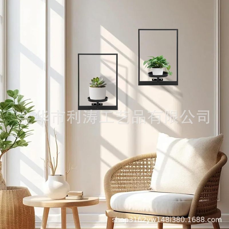 国境を越えた新しい製品壁掛け植木鉢金属鉄クラフト家庭菜園植物スタンド装飾装飾品卸売|undefined