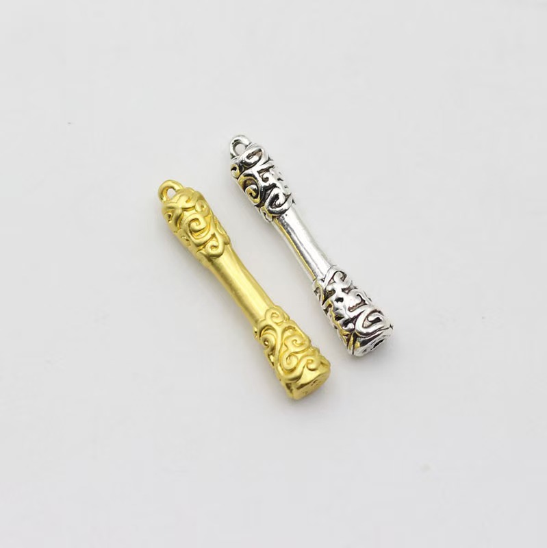 Ciondolo a cerchio dorato Wukong Ruyi del mito nero, lega placcata in argento, dio del mare, ago, accessori per gioielli fai da te_voghion.com