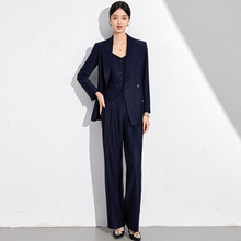 艾尚臣西装套装女2024秋季新款正式场合教师白领显瘦工作服三件套