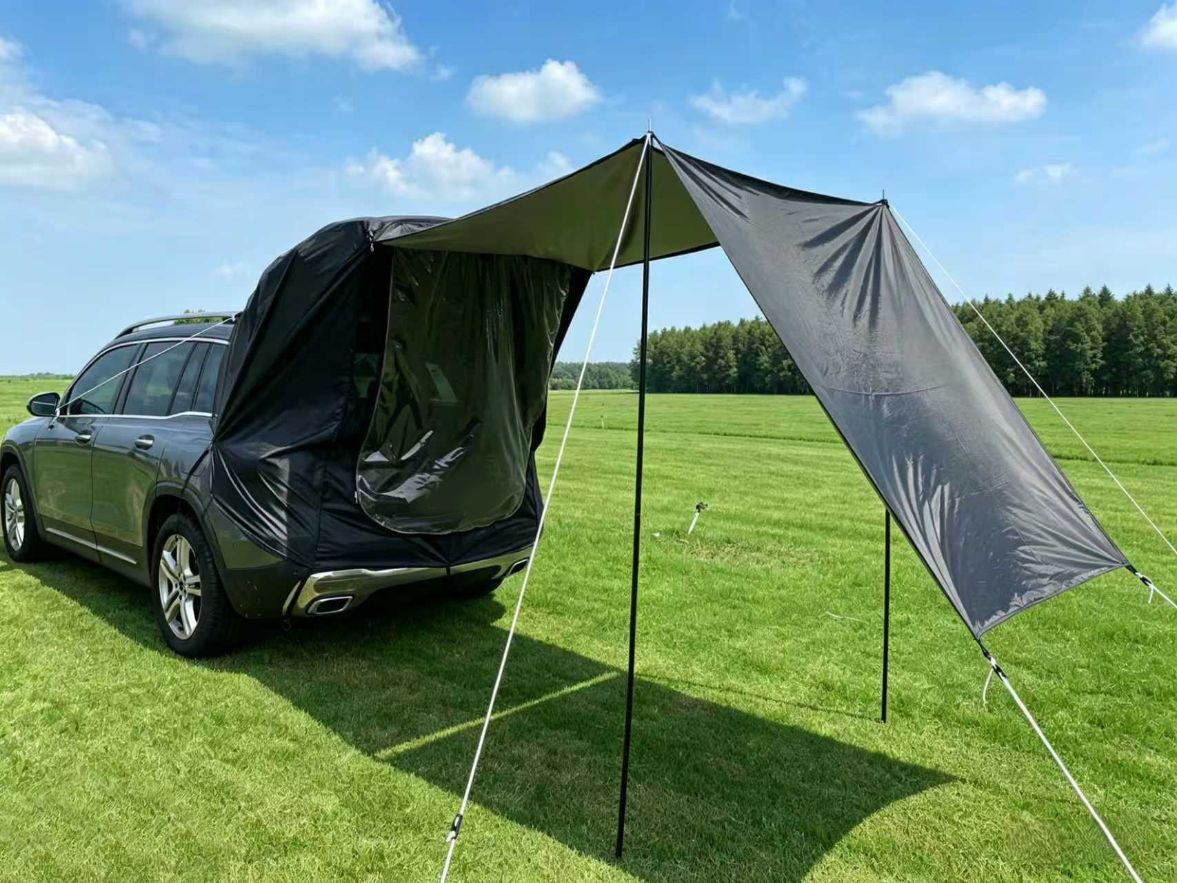 Outdoor Self-Driving Tour Barbecue Camping Car Travel Tent Sunshade Rainproof Trunk Car Rear Extension Tent