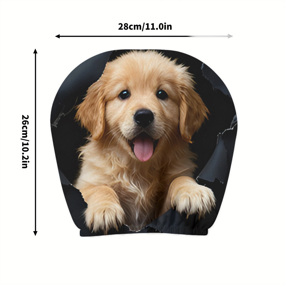 Universal Printed Headrest Covers for Cars, Various Quirky Prints, Polyester, Breathable, Antibacterial, Does Not Shrink or Become Hard