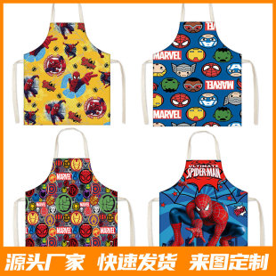 Cross-border new blue pumpkin holiday apron around the dirt oil-proof polyester apron free printing logo wholesale