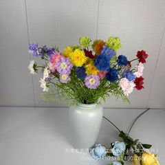 北欧仿真花五头矢车菊 家具客厅摆设婚庆装饰