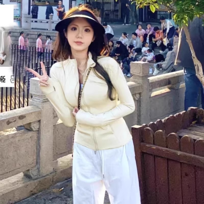 黄色冰丝修身防晒衣女夏季2025新款小个子夏天外套薄款穿搭短上衣|undefined