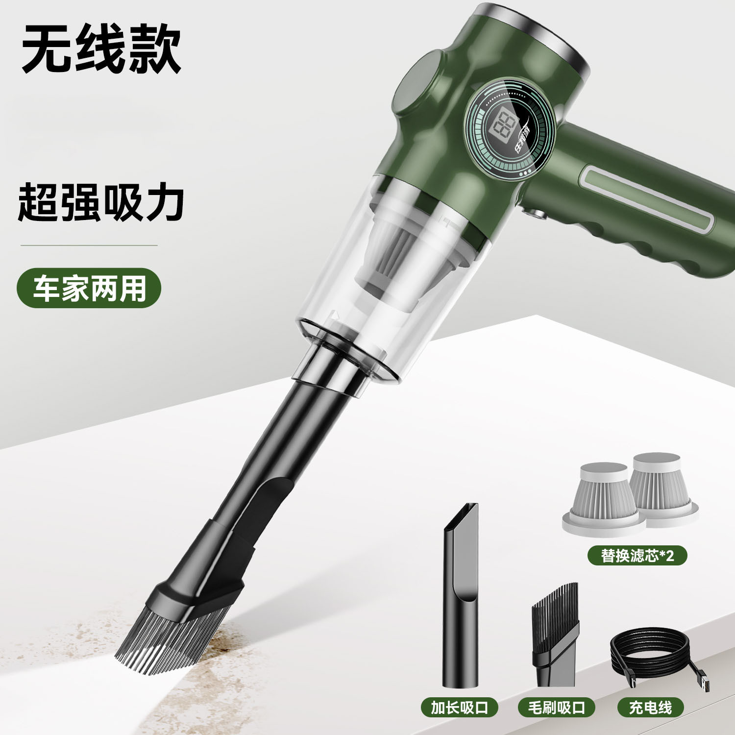  Upgraded power display-military green dual filter element   + $2.51 