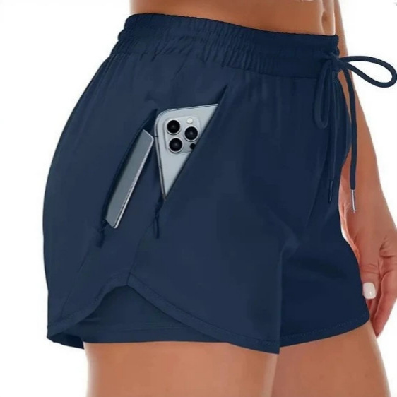 Amazon Cross-Border Women's 5inch Sports Running Shorts Quick-Drying Lightweight Fitness Shorts with Invisible Zipper Amazon Cross-Border Women's 5inch Sports Running Shorts Quick-Drying Lightweight Fitness Shorts with Invisible Zipper