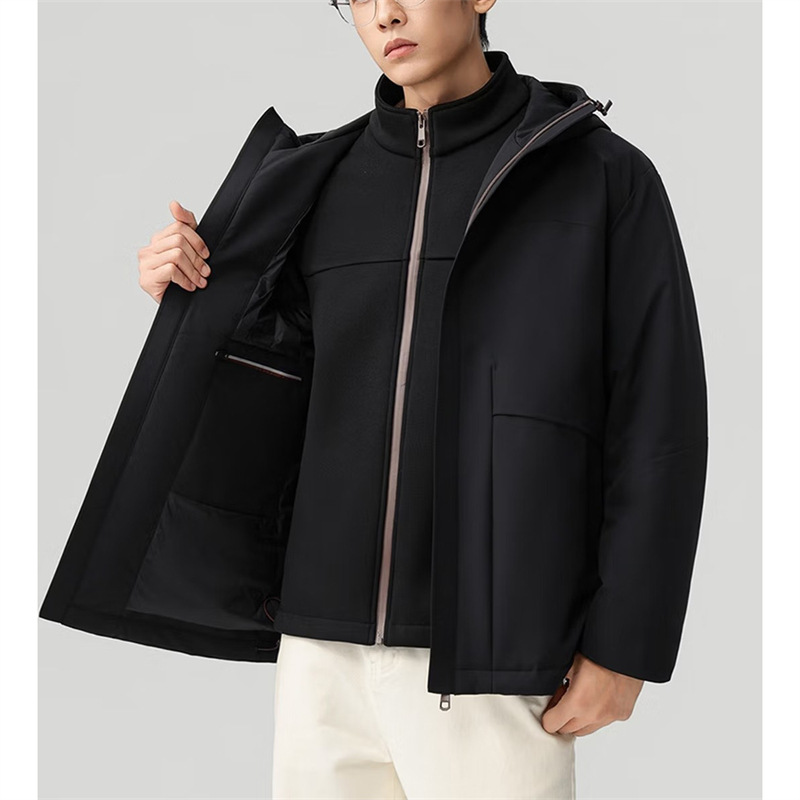 [Multi-wear] 90% duck down, extra thick and warm, men's new hooded down jacket (label removed) Y4Y916