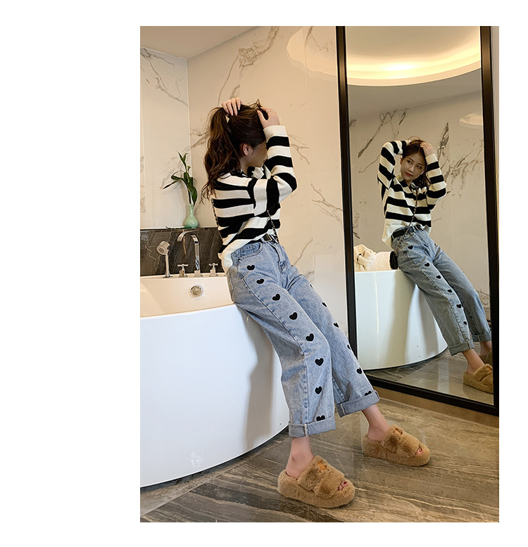 Furry slippers for women's outer wear thick-soled slippers women's wedge heels 2022 new autumn and winter home double-sided cotton slippers_voghion.com