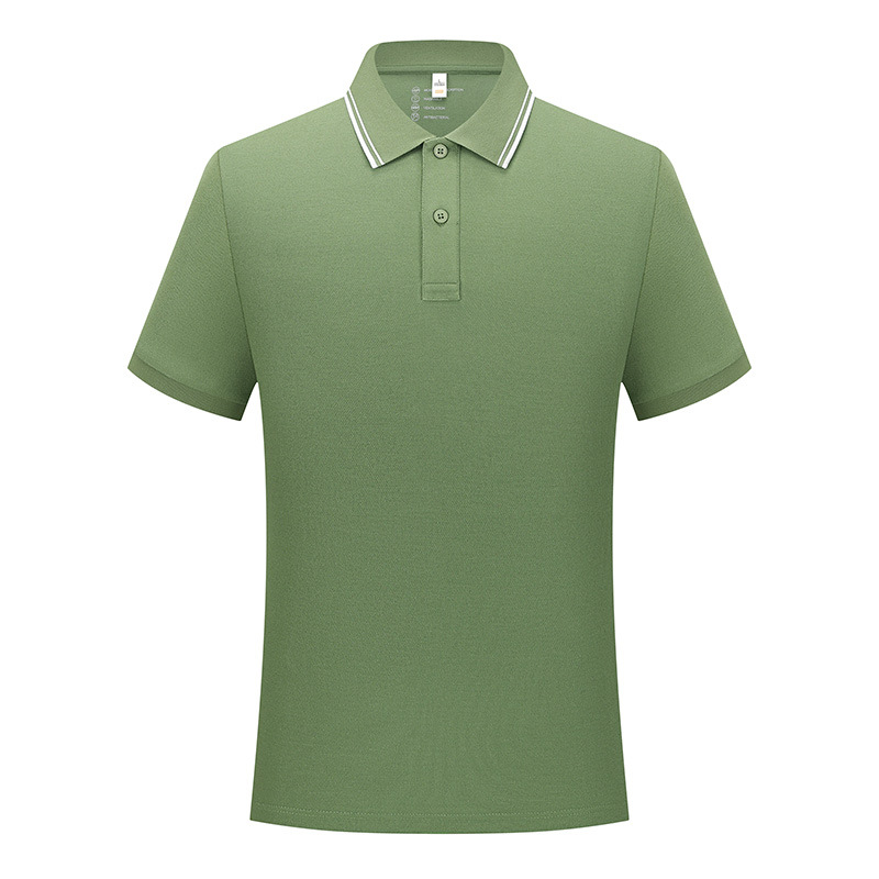 Casual de dos botones no deformable poliéster algodón verano de manga corta hombre camiseta de polo personalizada sensación de alta calidad