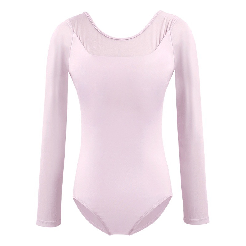Ropa de baile para mujer, ropa de práctica para adultos, ropa de baile clásico de otoño, gimnasia, ballet, mono de nailon de manga larga