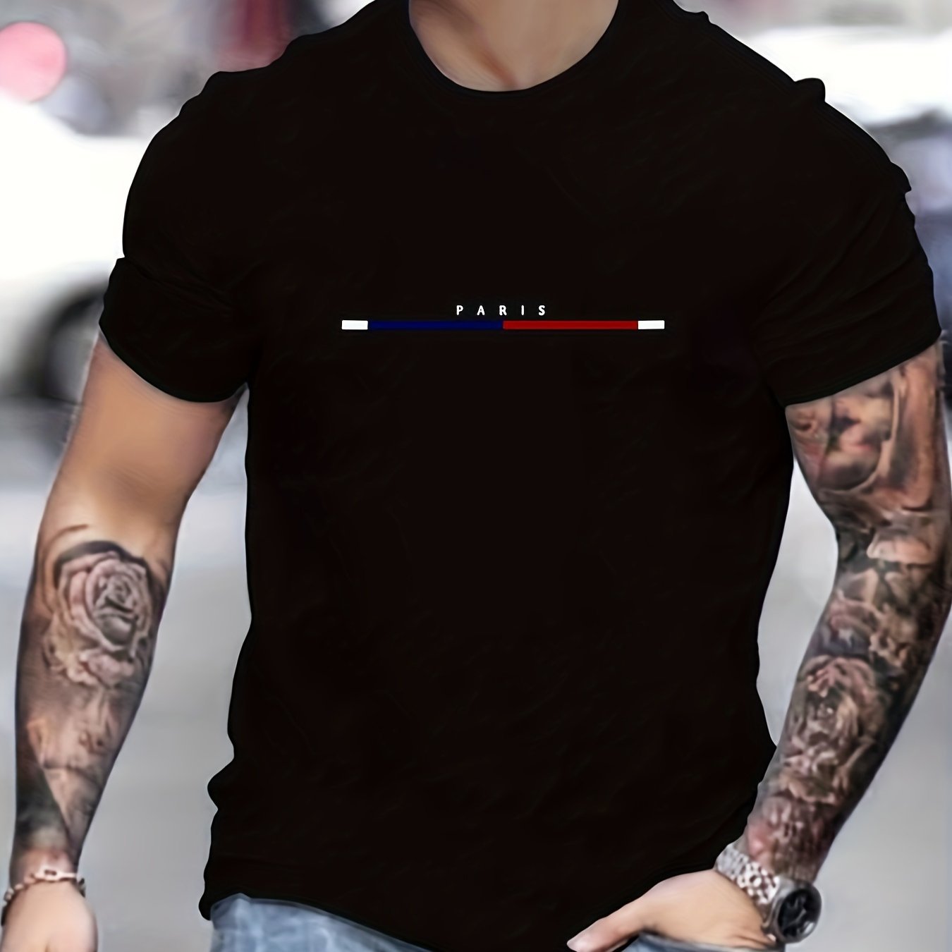 2024 Primavera Estate Moda Uomo 100% Cotone Parigi Manica Corta T-shirt Top T-shirt Larga_voghion.com