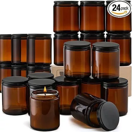 Blue 250ml Glass Candle Jar with Lid for Aromatherapy DIY Candles - Sealed Jar, Glass Container
