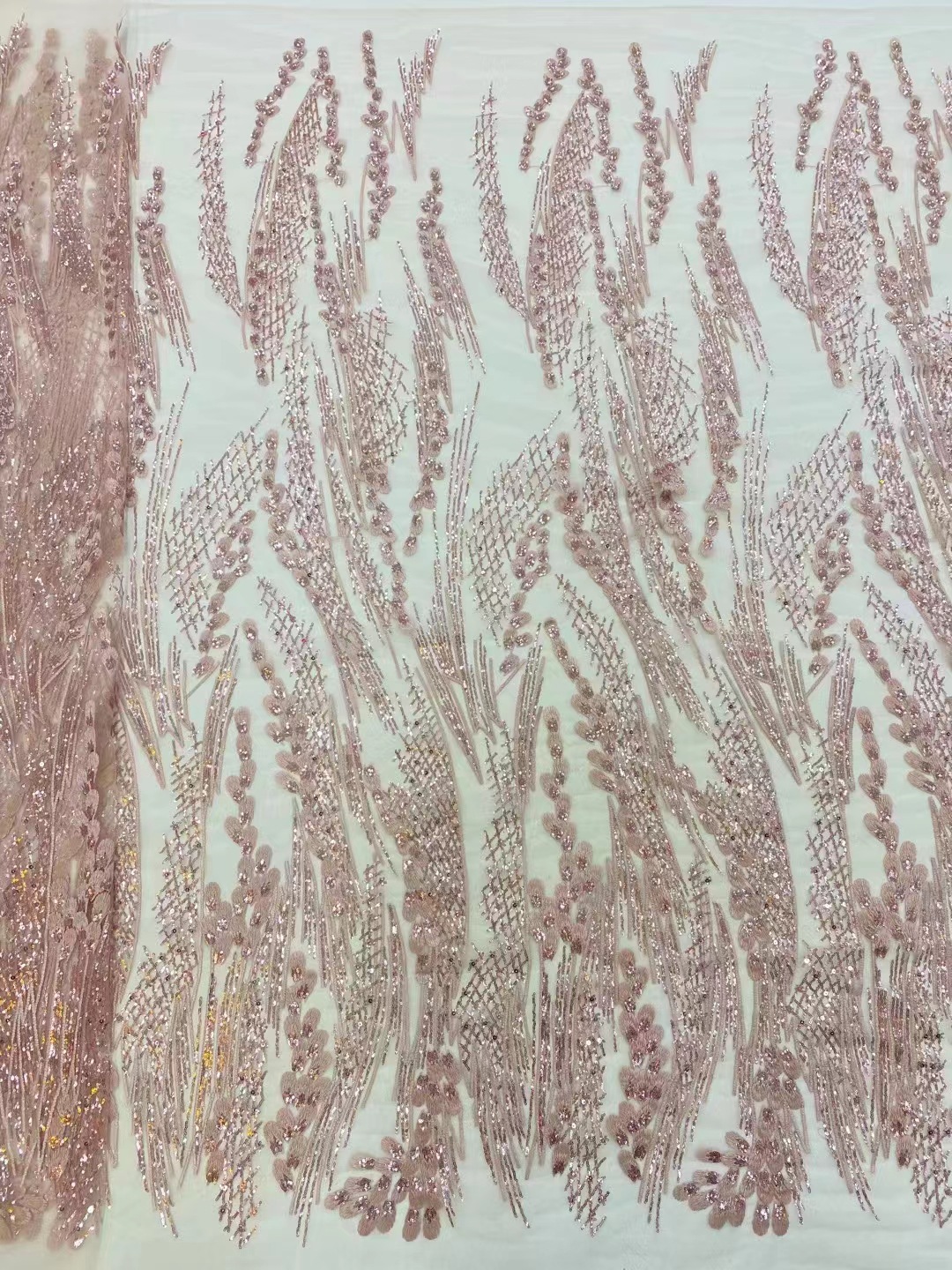 Nueva gama alta de encaje bordado de lentejuelas de encaje de malla de tela cheongsam vestido de ropa de tela JX3003 image 6