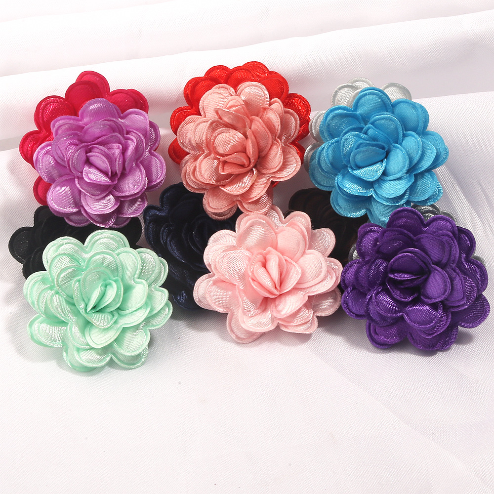 4cm handmade heart-shaped floral pieces DIY fabric flowers for clothes, skirts, socks, accessories, and neckwear wholesale