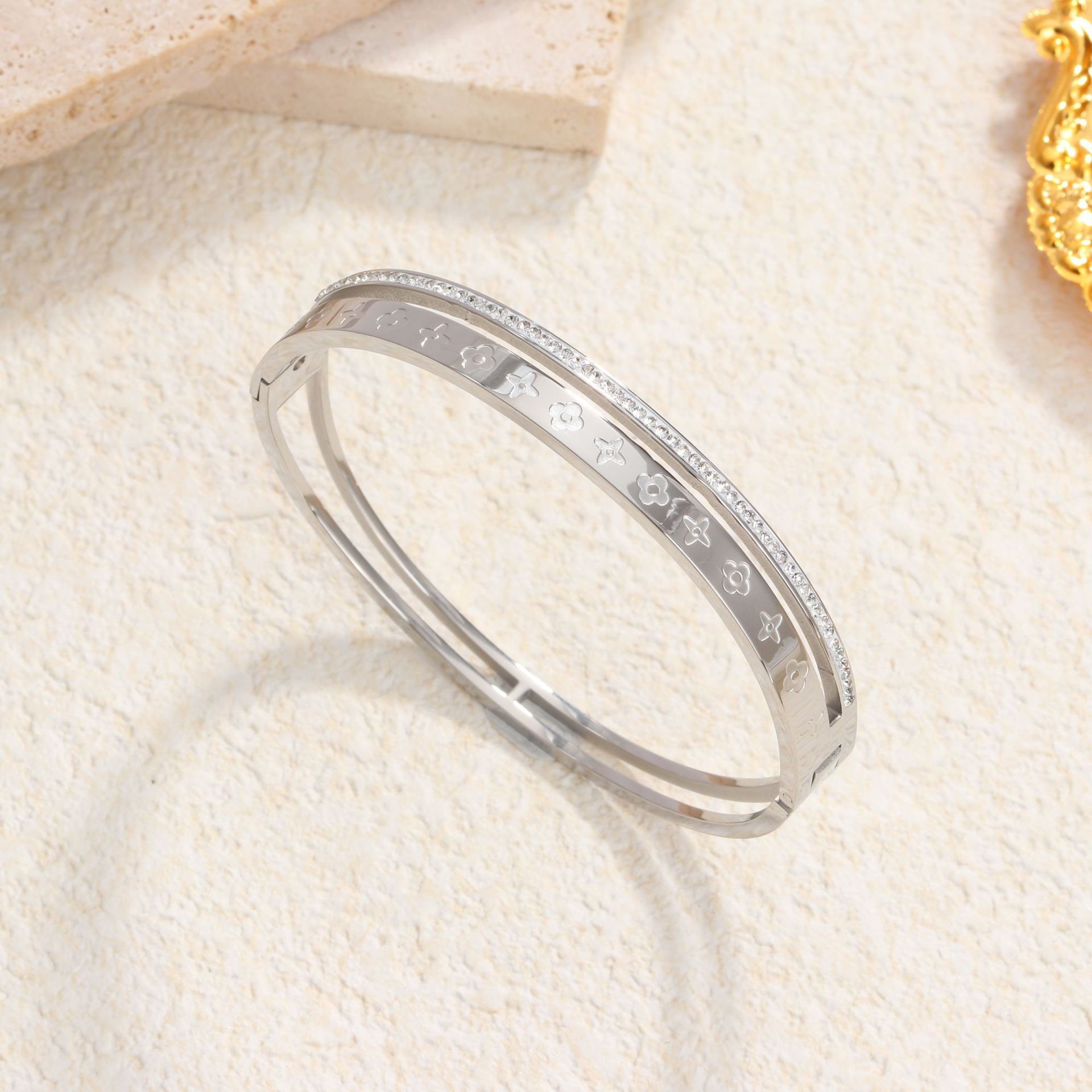 63줄 다이아몬드 노안 팔찌 스틸 컬러