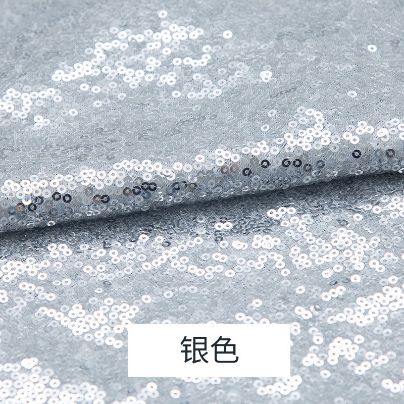 3MM亮片布料面料密网纱乱片婚庆装饰舞台背景布服装面料礼服桌布|undefined