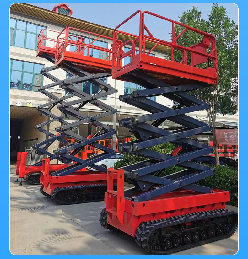Crawler Lift Self-Propelled Aerial Climbing Vehicle Electric Hydraulic All-Terrain Self-Propelled Crawler Lift Platform