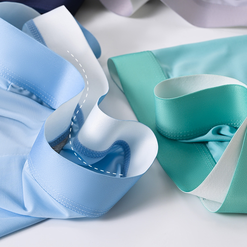 Ropa interior personalizada para hombres calzoncillos bóxer sin costuras de seda de hielo al por mayor, antibacteriano y transpirable, pantalones de cuatro esquinas delgados y cómodos de verano