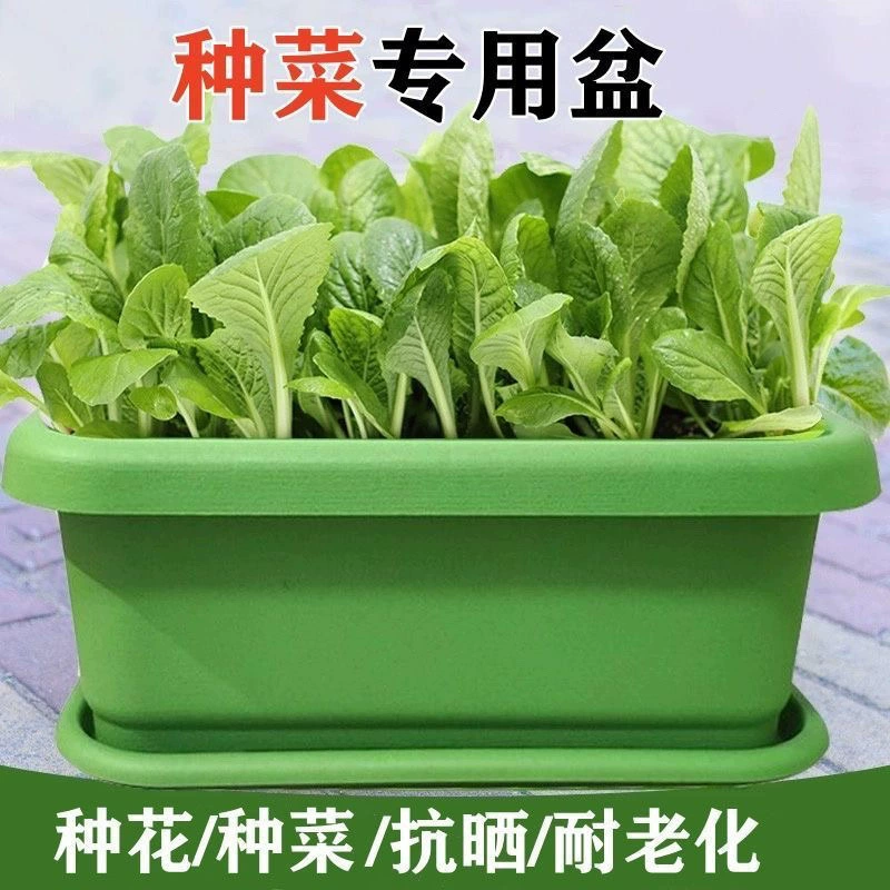Горшок для овощей на балконе утолщенный прямоугольный домашний овощной специальный горшок большой прочный цветочный горшок пластиковый горшок овощной артефакт