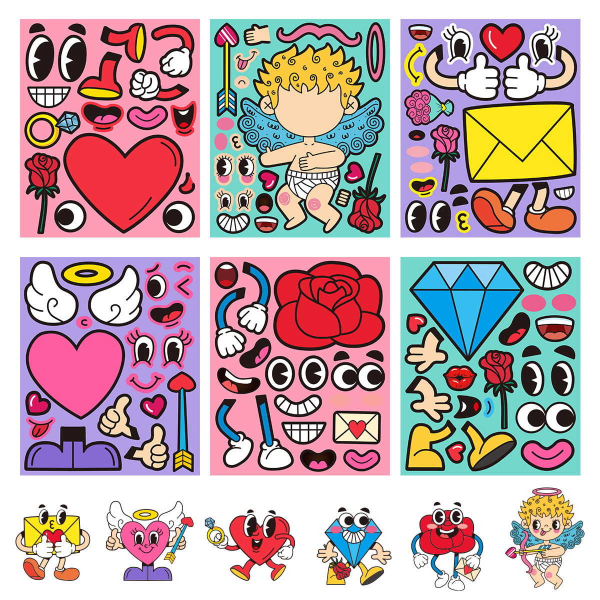 Nuevas pegatinas de regalo para el Día de San Valentín, pegatinas para sellar sobres, pegatinas decorativas para fiestas, pegatinas que brillan en la oscuridad, pegatinas para juegos