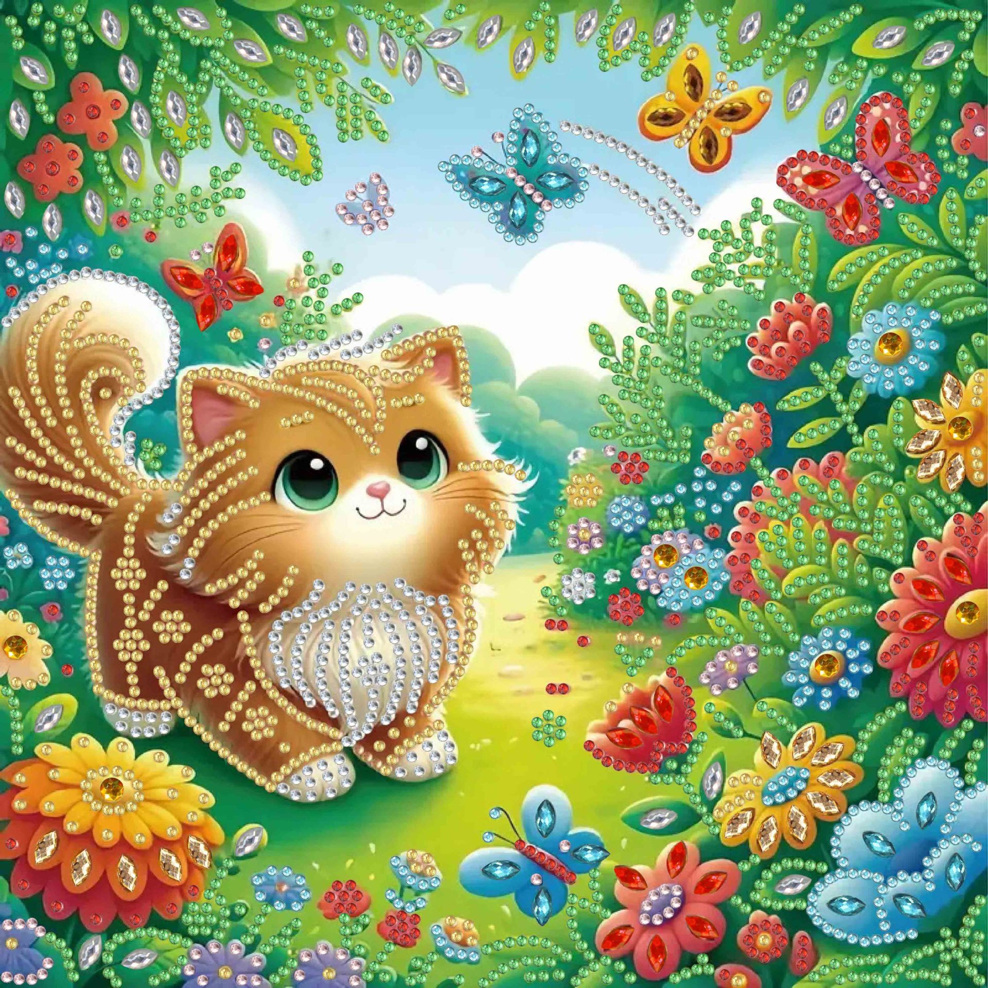 Pintura de Diamantes 5D con Forma Irregular de Princesa de Fantasía, Pintura de Diamantes DIY, Pintura de Diamantes con Puntos de Cristal, 30×30